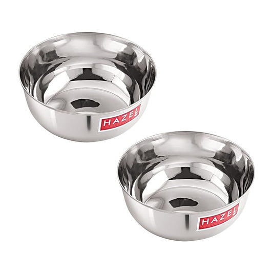 Hazel Stainless Steel Bowl Vati Steel Bowl Set for Kitchen Dinner Bowl Katori Serving Wati Each 270 ml