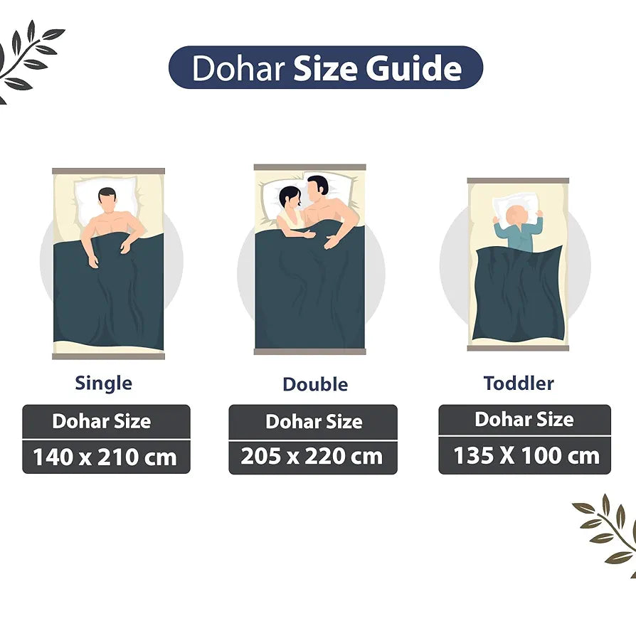 Divine Casa 120 GSM Microfiber Single Kids Dohar Soft & Lightweight Throw Blanket Tree Motif Pattern Colour Navy Blue & White
