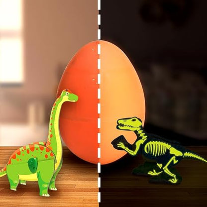 Imagimake Mapology Glow in The Dark Dinos & Egg 3D Dinosaur Puzzle for Kids