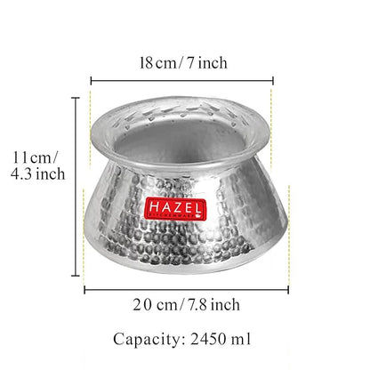 Hazel Aluminium Hammered Finish Kadhai Handi 2.45 Ltr