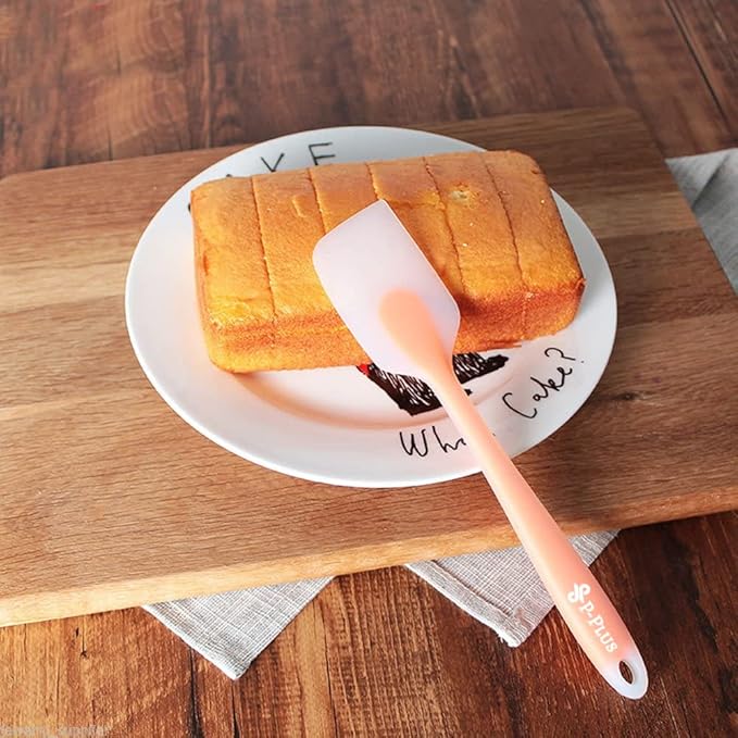 P-Plus International Silicone Spatulas Rubber Spatula Heat Resistant Seamless Orange Set of 4