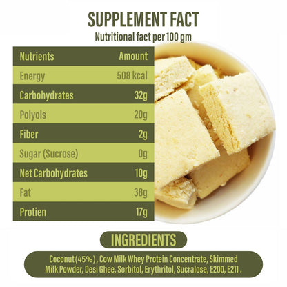 Diabexy Desi Ghee Sugar Free Coconut Barfi - 200 gms