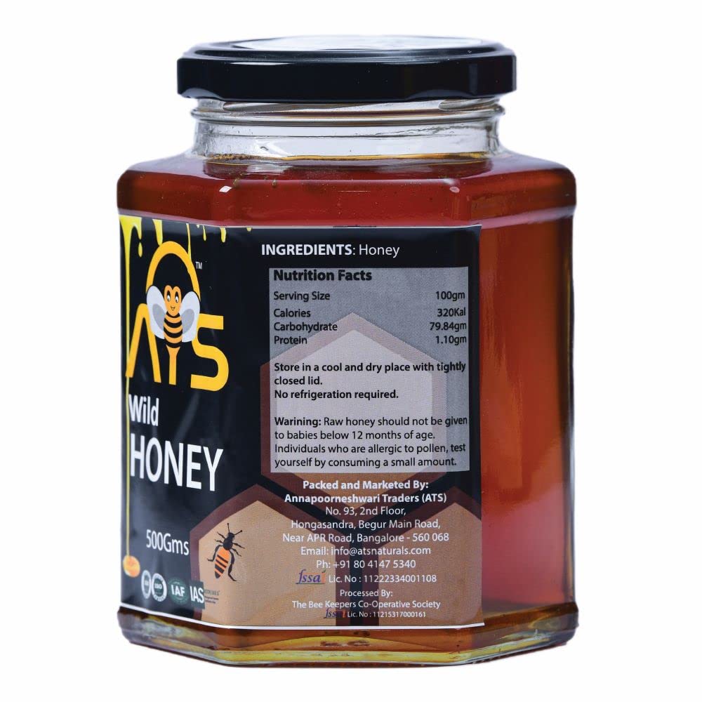 ATS Natural Pure Wild Honey - 500 gms