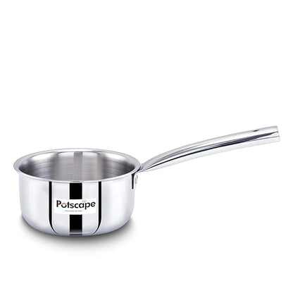 Potscape Triply Sauce Pan Tea pan Milk Pan 18 cm Capacity 2.6 Ltr for Chai Boil