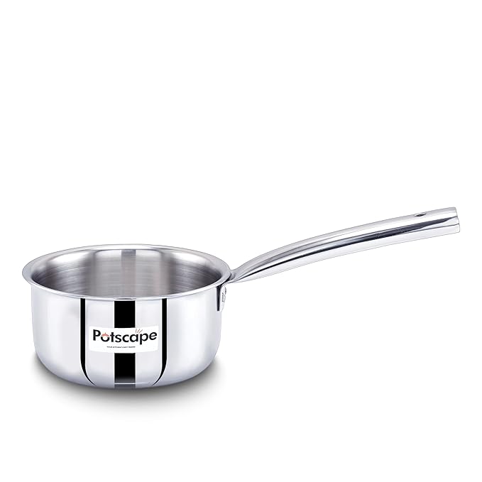 Potscape Triply Sauce Pan Tea pan Milk Pan 16 cm Capacity 1.75 Ltr for Chai Boil