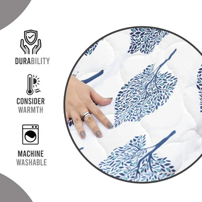 Divine Casa Microfibre Quilt AC Blanket 120 GSM All Season Reversible Double Bed Size Comforter Colour Medieval Blue