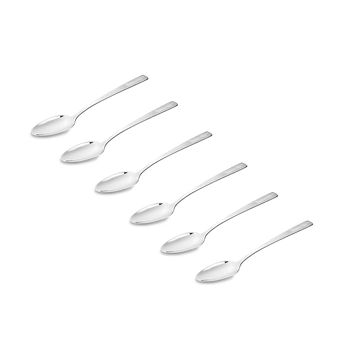 Kanshitas Rasoiware Stainless Steel Baby Spoons Set of 6 Elegant & Long Lasting