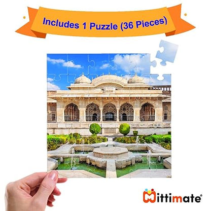 Mittimate 36-Piece Amer Fort Jigsaw Puzzle for Kids 4+ Enhances Imagination Kids Memory Development