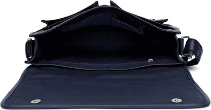 WildHorn Urban Edge100% Leather Laptop Messenger Blue Men's Bag 