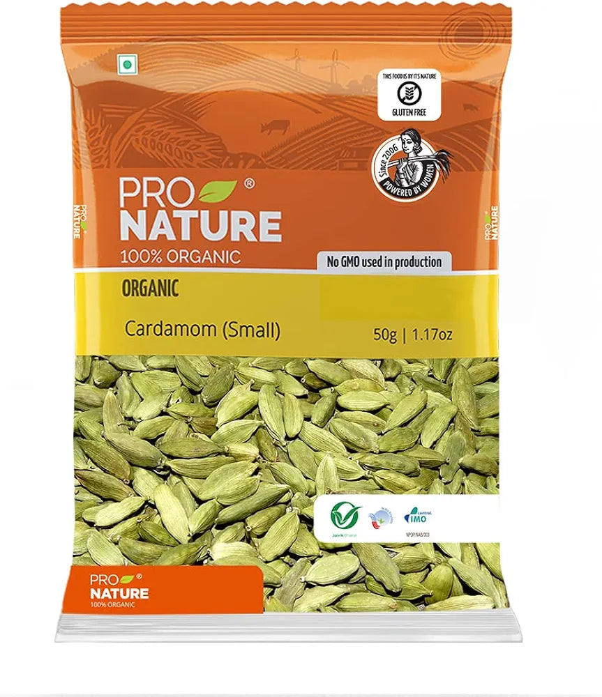Pro Nature 100% Organic Cardamom  50 Gram