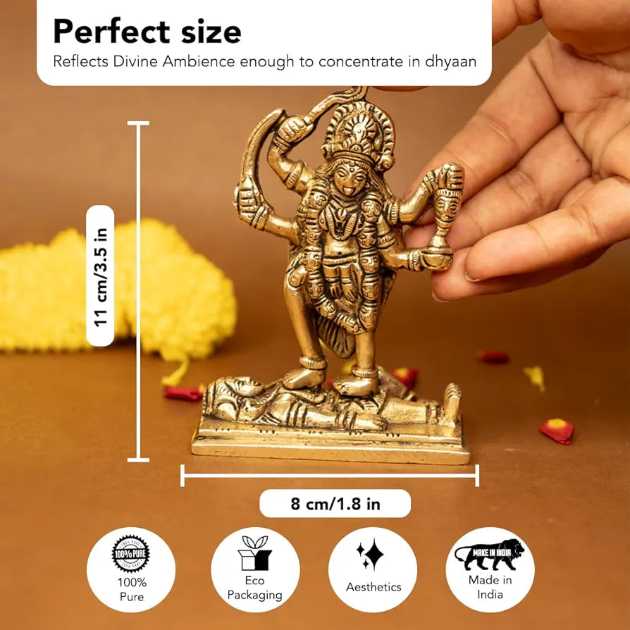 Ekhasa Pure Brass Mata Rani Murti Kali Maa Idol for Car Dashboard