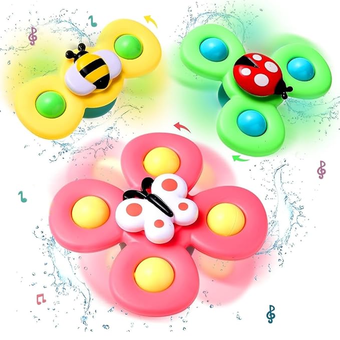 Wembley Suction Spinner Toy for Baby Bath Toys Water Toys 3 Pcs