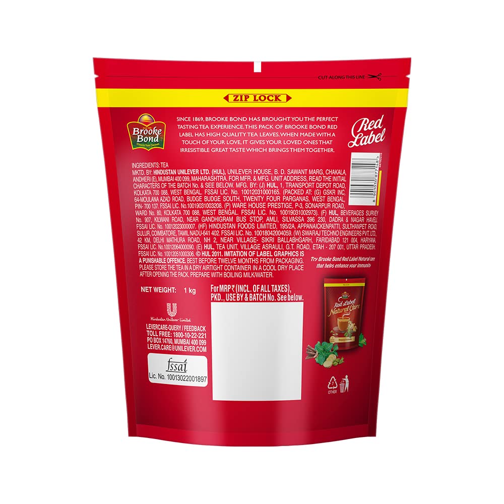 Brooke Bond Red Label Strong Tea - 1000 gms