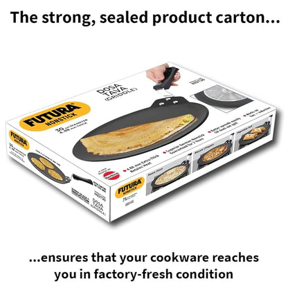 Hawkins Futura 30 cm Dosa Tava, Non Stick Dosa Tawa, Induction Dosa Tawa, Black