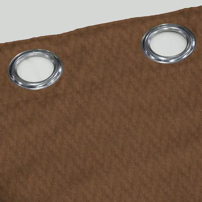 Divine Casa Zigzag Design Window Curtain 5 Feet Colour Brown Lightweight Polyester Panel with Metal Grommets for Home Decor (Pack of 1)