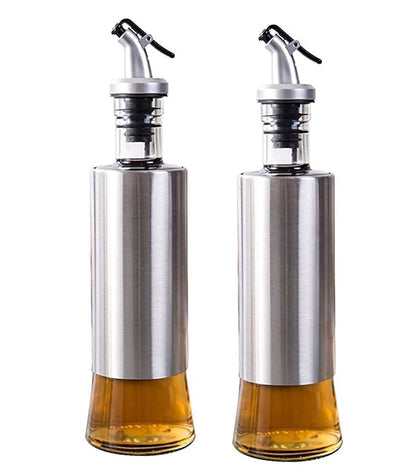 Spatlus Olive Oil Vinegar And Sauce Dispenser Bottle With Funnel 300 ml Each Bottle