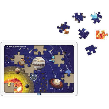 Mini Leaves 35 Piece Wooden Puzzle for Kids | Solar System Jigsaw Puzzle | Educational Toys for Kids 3+ Years