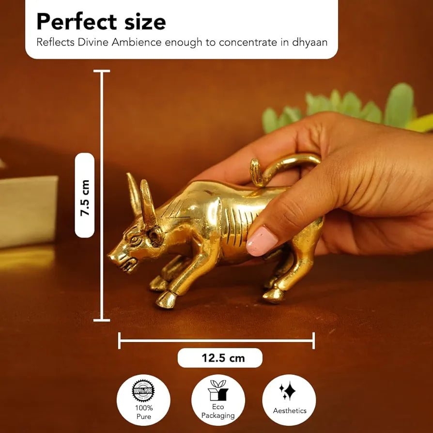 Ekhasa Pure Brass Bull Show Pieces for Home Decor