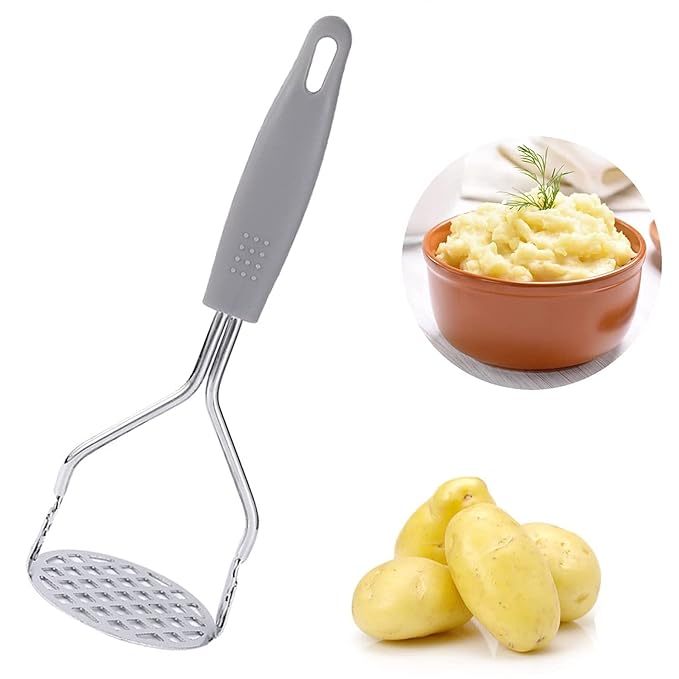 Henij Stainless Steel Potato Ricer Masher Kitchen Gadget with Non-Slip Handle for Mashed Potato