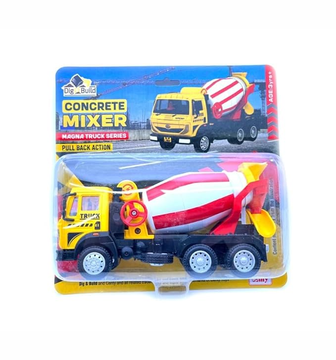 Centy Magna Concrete Mixer Pull Back Construction Toy Truck for 3Y+ Multicolor