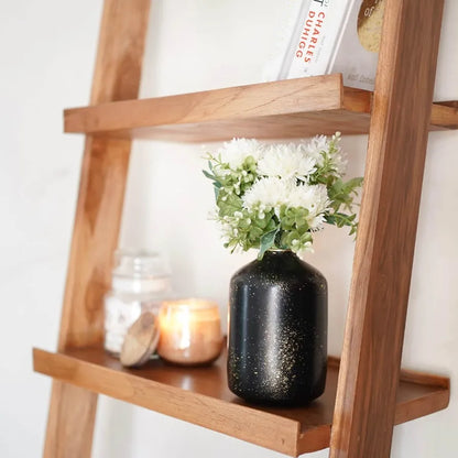 Behoma Metal Flower Vase Spotted Black Flowers not Included