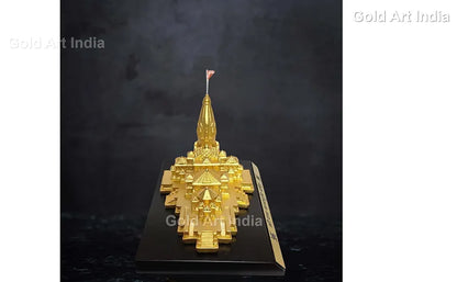 Gold Art India Ram Mandir Ayodhya Gold Plated Matte 24 Karat Minature  Large