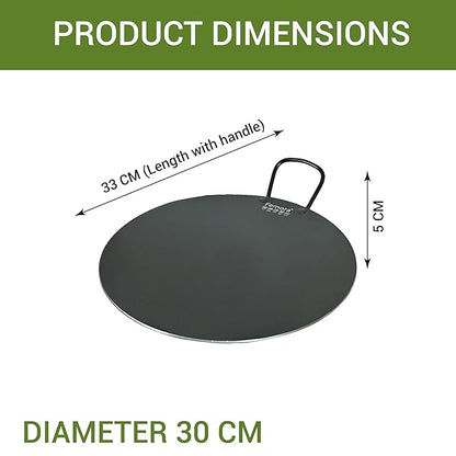 Femora Foged Die Cast Aluminium Non Stick 30 Cm Dosa Tawa With Handle | Granite Finish | Induction & Gas Ready