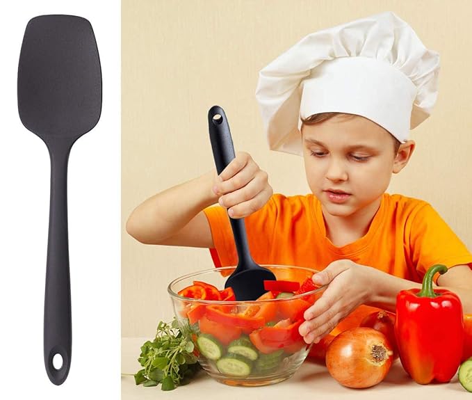 P-Plus International Professional Grade 4-Piece Silicone Spatula Set 315C Heat Black