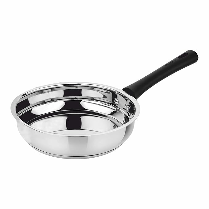 Prabha Heavy Gauge Bottom Encapsulated Base Induction Base  Frypan With Lid 2.0L and Size 24cm