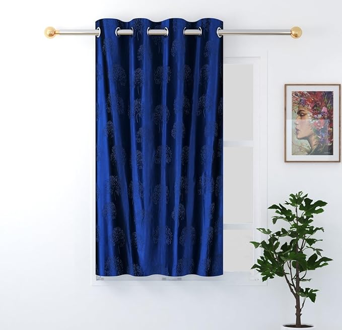 Fresh From Loom Window Floral Blackout Curtains 6 Feet Long High Tenacity Yarn Polyester
