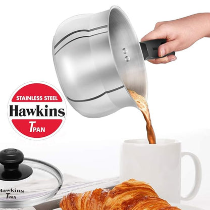Hawkins Stainless Steel Tpan 1.5L with Glass lid
