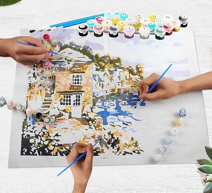 Tulip N Turtle Bundle of Joy Diy Acrylic Paint by Number Kit for Adults Kids Beginner Number Painting Kit for Adults