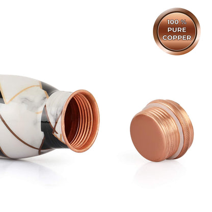 Cello Cop-pura Good Earth Copper Water Bottle | 1000ml | Marble
