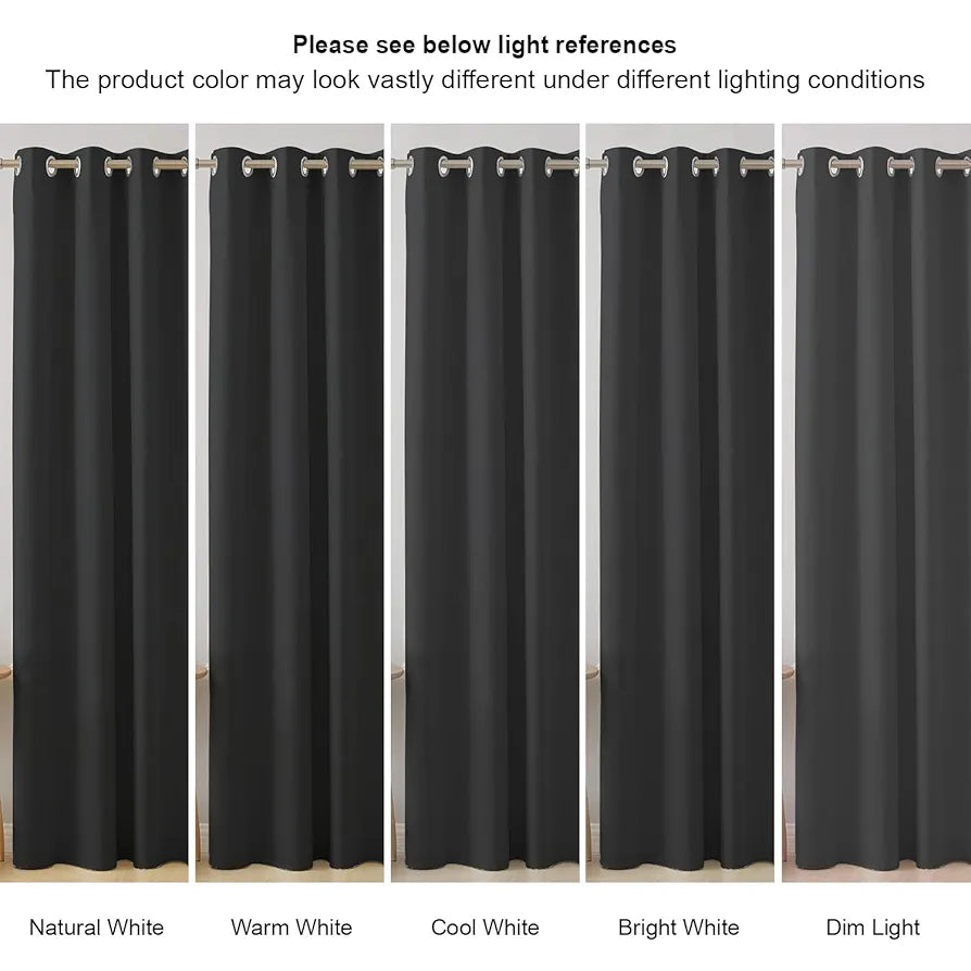 Cloth Fusion Blackout Door Curtains 9 Feet Long Set of 2 Black Colour