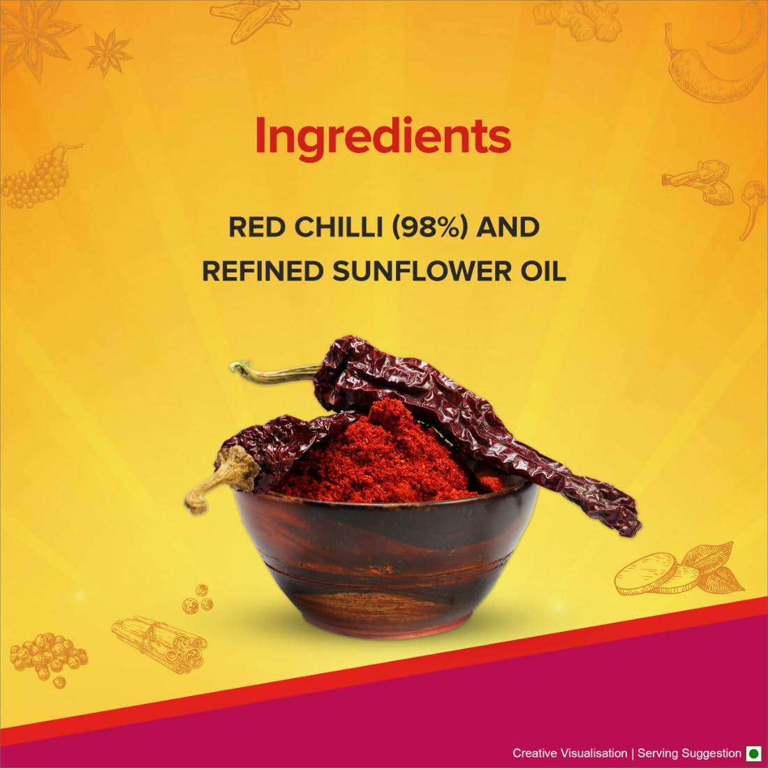 Aashirvaad Kashmiri Mirch Powder - 100 gms