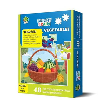 The Book Tree Bright Brain Vegetables 48 Piece Jigsaw Puzzle for Preschoolers Educational Toy
