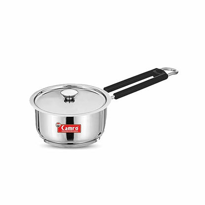 Camro Induction Bottom Deep Sauce Pan with Lid (11 No, 1.5 Liters) Gas Stove Compatible