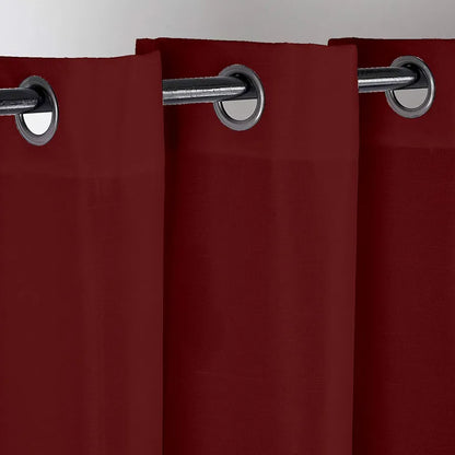 Divine Casa 5 Feet Semi Blackout Window Curtains Colour Maroon Polyester Panels with Grommets Light Filtering Curtains (Pack of 2)