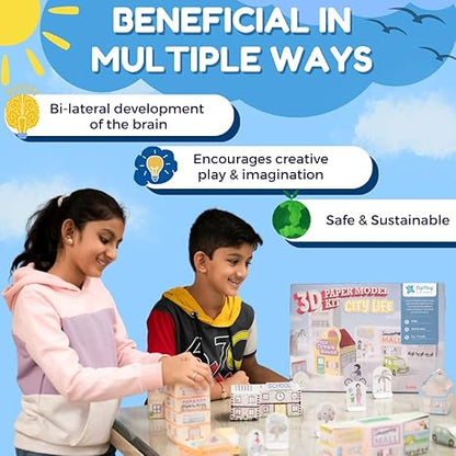 PepPlay 3D Paper Model Kit City Life Art Craft Colouring Diy Kit for 6+ Years Model Building Kit