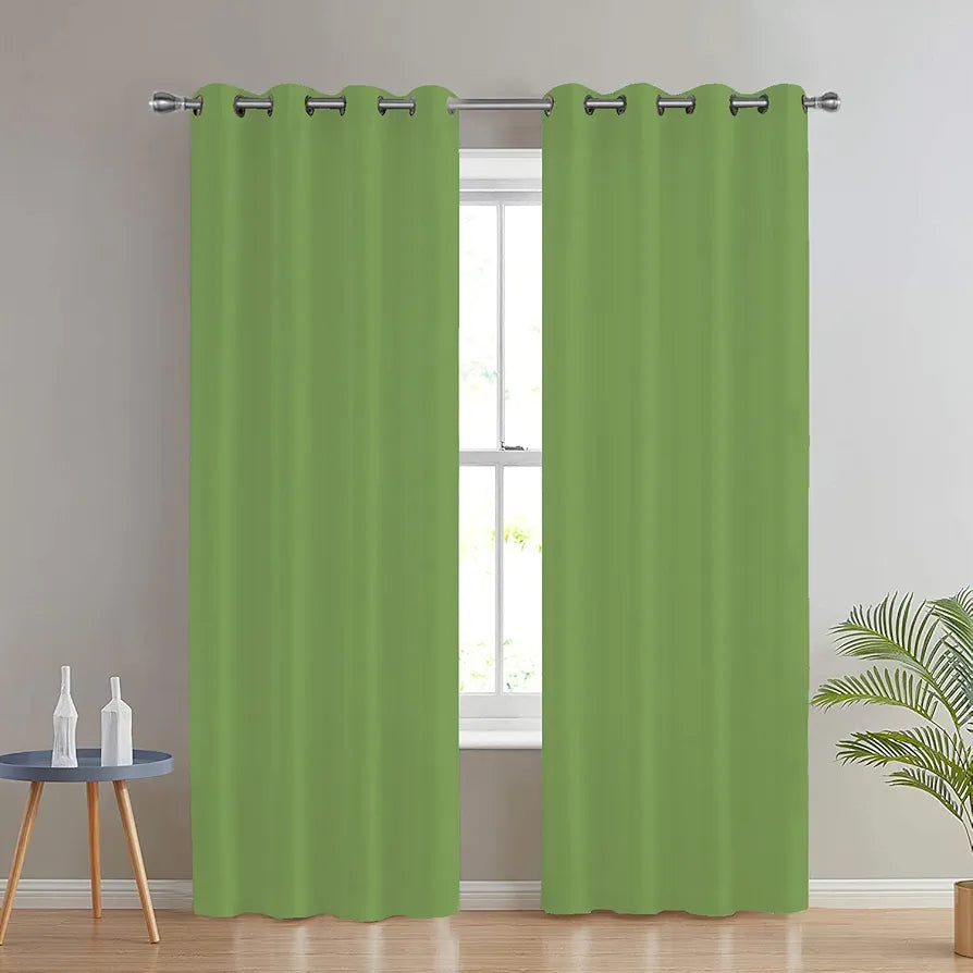 Divine Casa Semi Blackout Door Curtains 7 Feet Colour Sardine Gray Micro Satin Panels with Metal Eyelets Light Filtering & Elegant Drapes (Pack of 2)