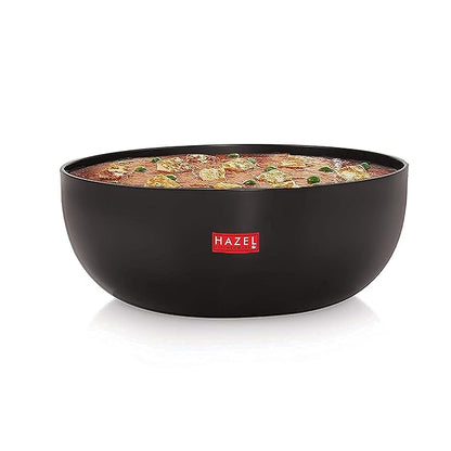 Hazel Hard Anodised Tasra 3 mm Deep Aluminium Anodized Frying Tasla Kadai (Black 23.3 cm 3200 ml)