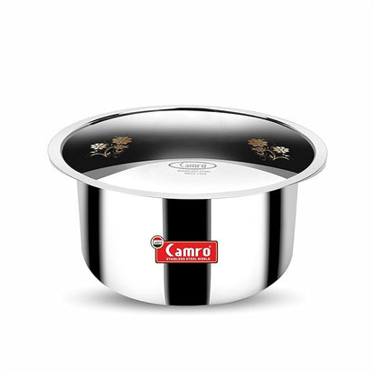 Camro Tripro Triply Artisian Tope with lid 18 No 6 Liters Capacity Cauldron Tope Handi