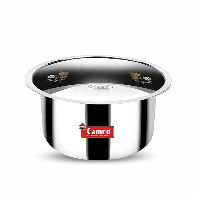 Camro Tripro Triply Artisian Tope with lid 17 No 5 Liters Capacity Cauldron Tope Handi
