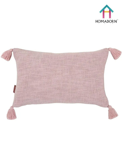 Homadorn Luxury Cotton Handmade Decorative Boho Throw Pillow Covers Colour Lavender