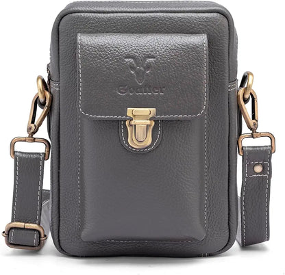 Goatter Genuine Leather Unisex Sling Cross-BodyBag Messenger Bag