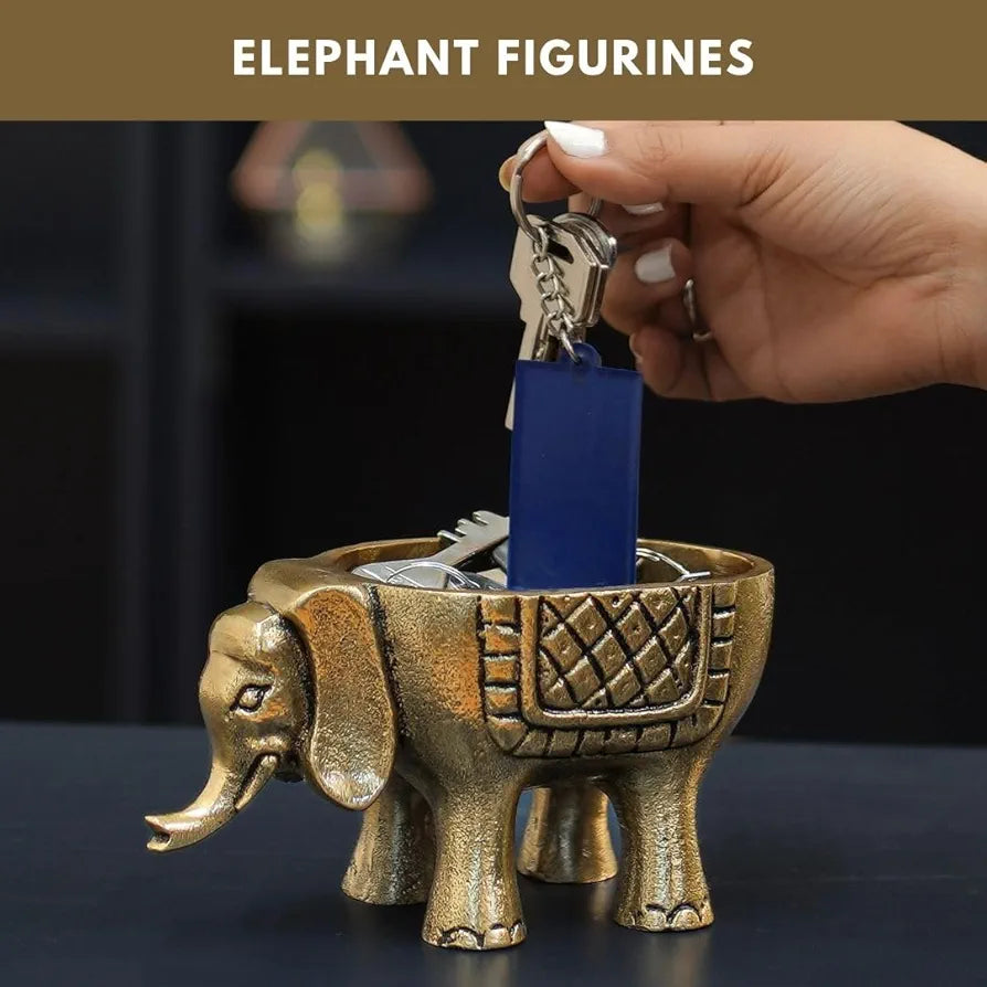BEHOMA Aluminium Elephant for Good Luck | Statue for Home Decor Tabletop Living Room Office | Candle Holder Gift Showpiece for Valentine's Day, Birthday 