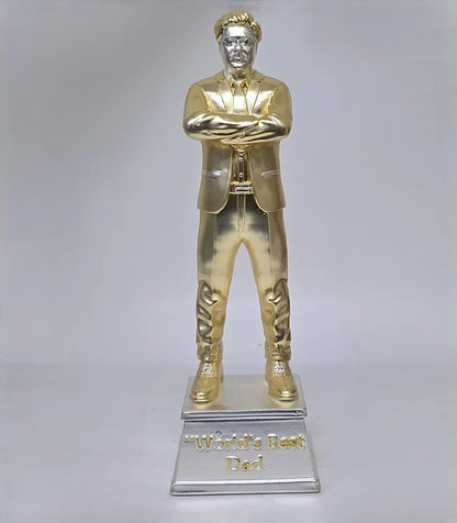 Gold Art India Best Father Figurine Gold & Silver Plated Matte
