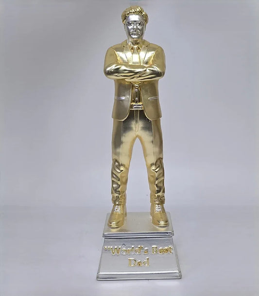 Gold Art India Best Father Figurine Gold & Silver Plated Matte