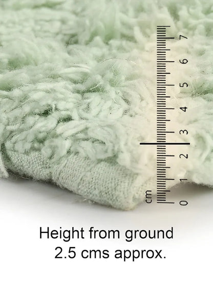 Sashaa World Solid Anti-skid Cotton Bathmat And Contour Set For Bathroom Colour Mint (Pack Of 2)