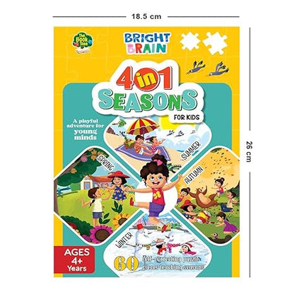 The Book Tree Bright Brain 4 in 1 Indian Seasons Jigsaw Puzzle for Kids 60 Piece Puzzles Educational Toy